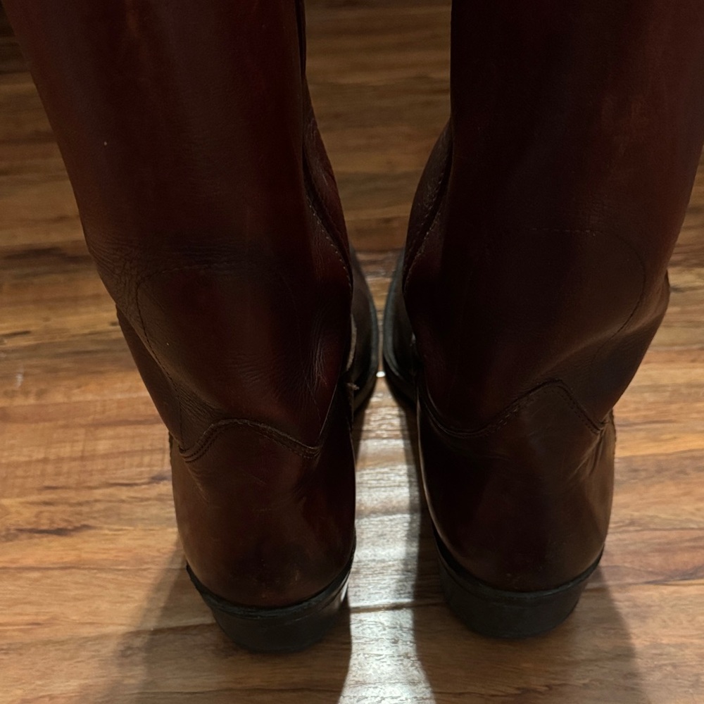 Double H Rich Brown Leather Boots - Picture 3 of 5